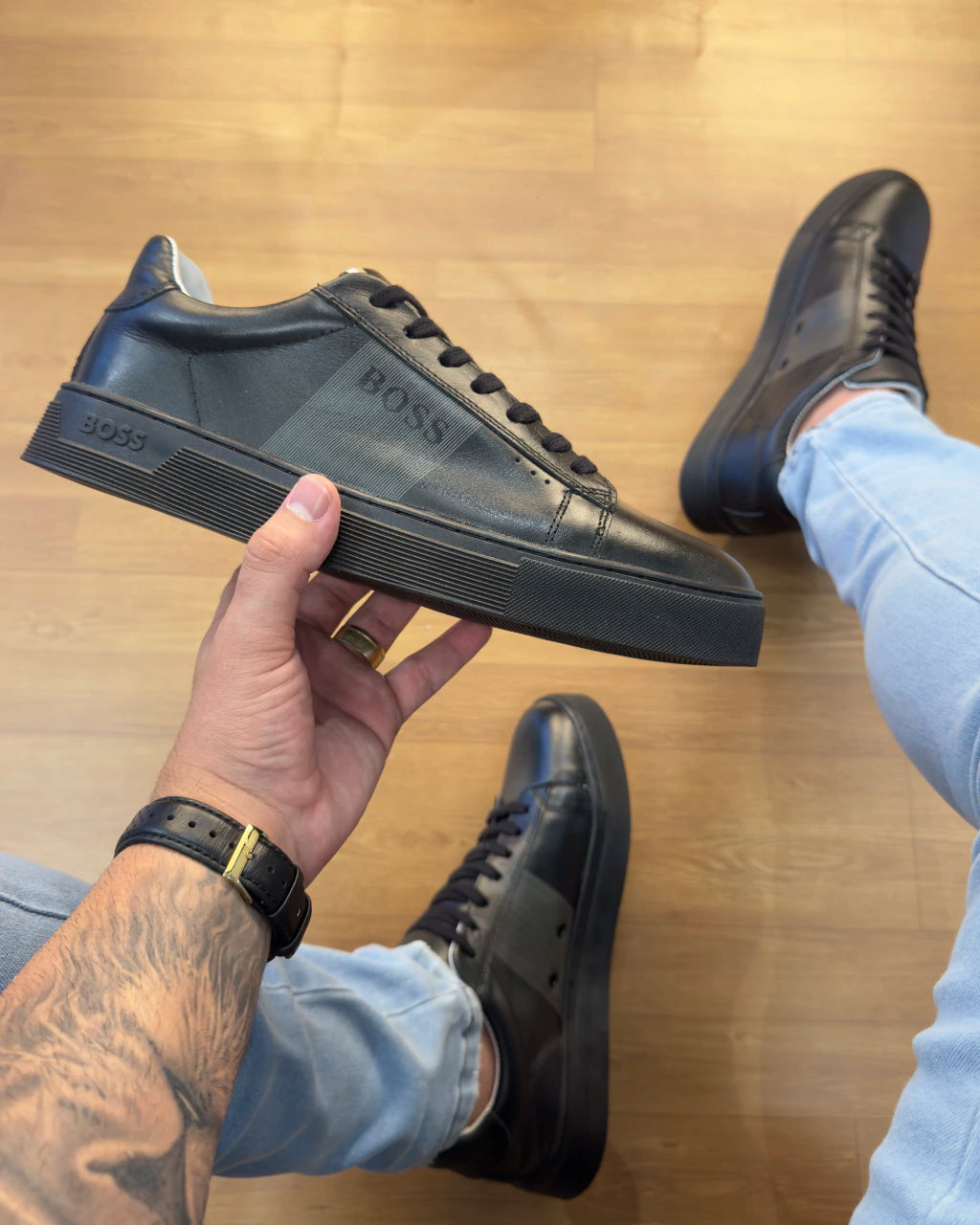 TÊNIS SNEAKER BOSS (Couro) (Lançamento)