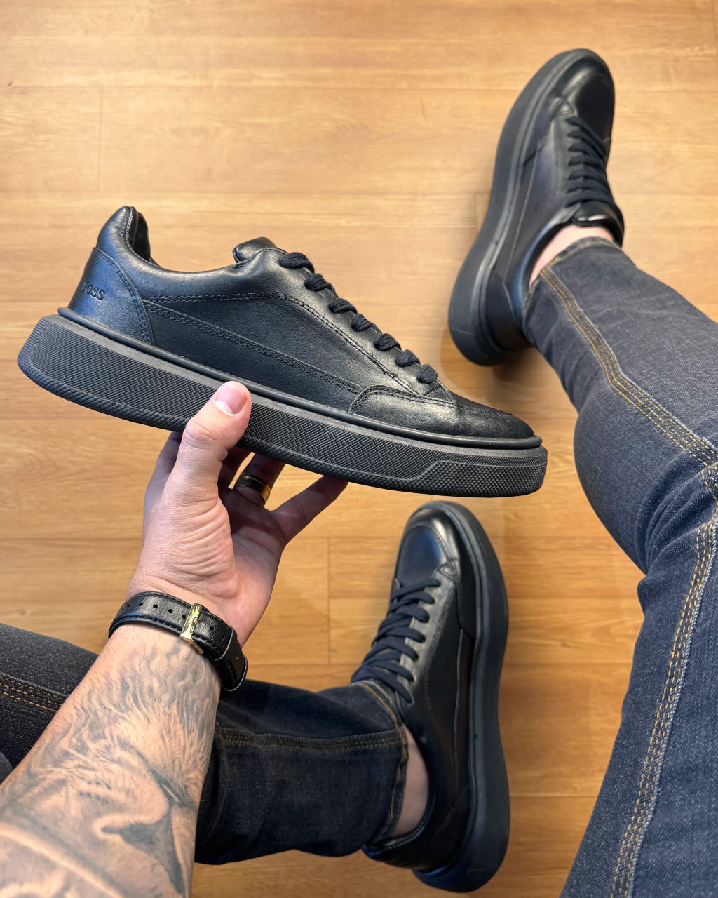Tênis Sneaker Boss em Couro Legítimo