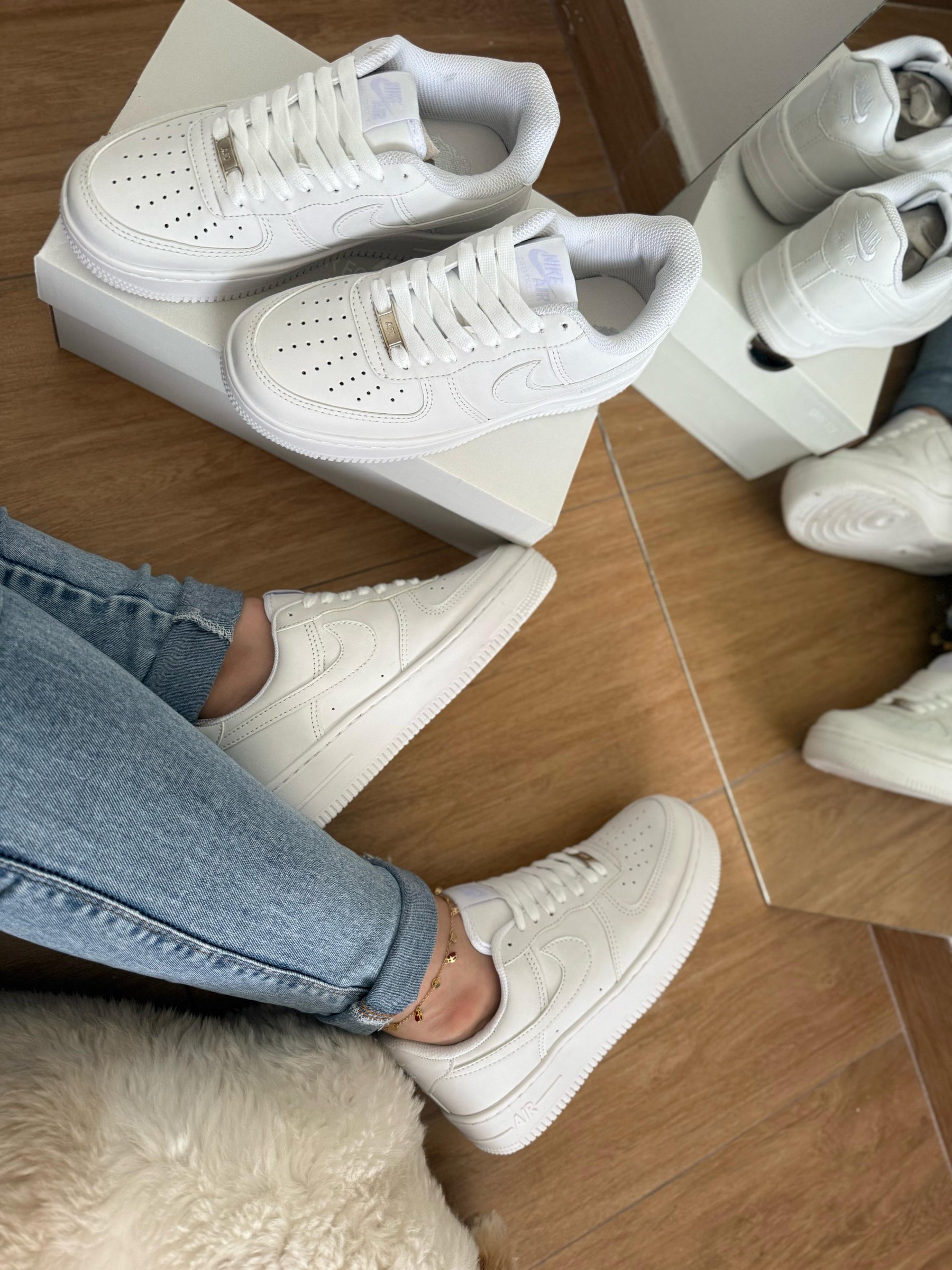 Tênis Unissex Air force 1 Branco Premium